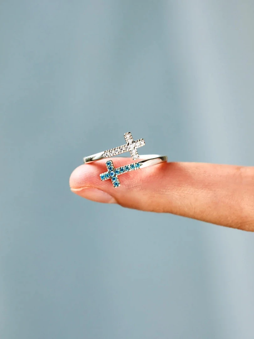 Blue Offset Ring