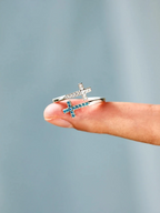 Blue Offset Ring