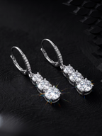 Margaux long moissanite drop earrings in S925 sterling silver, alternate view 5