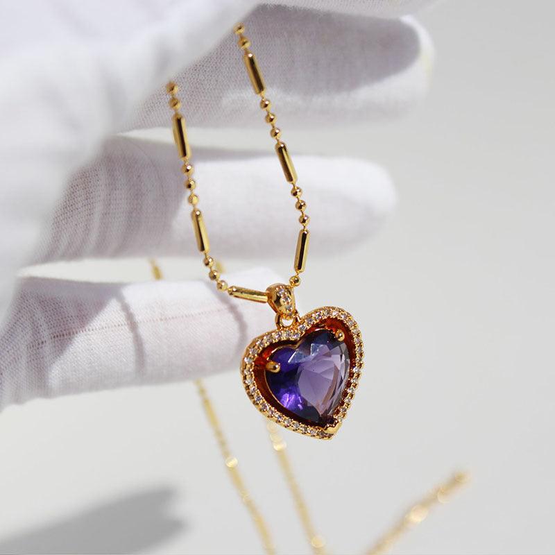 Amethyst Radiance Heart Necklace - Jewellersbay