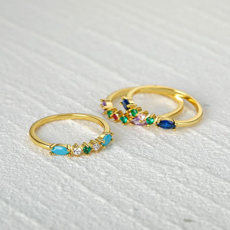 Aqua & Green Cubic Ring