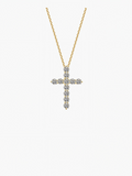 Belief round cut moissanite cross pendant necklace in S925 sterling silver, alternate view 6