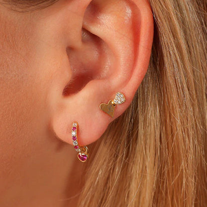 Dangle Heart Hoops