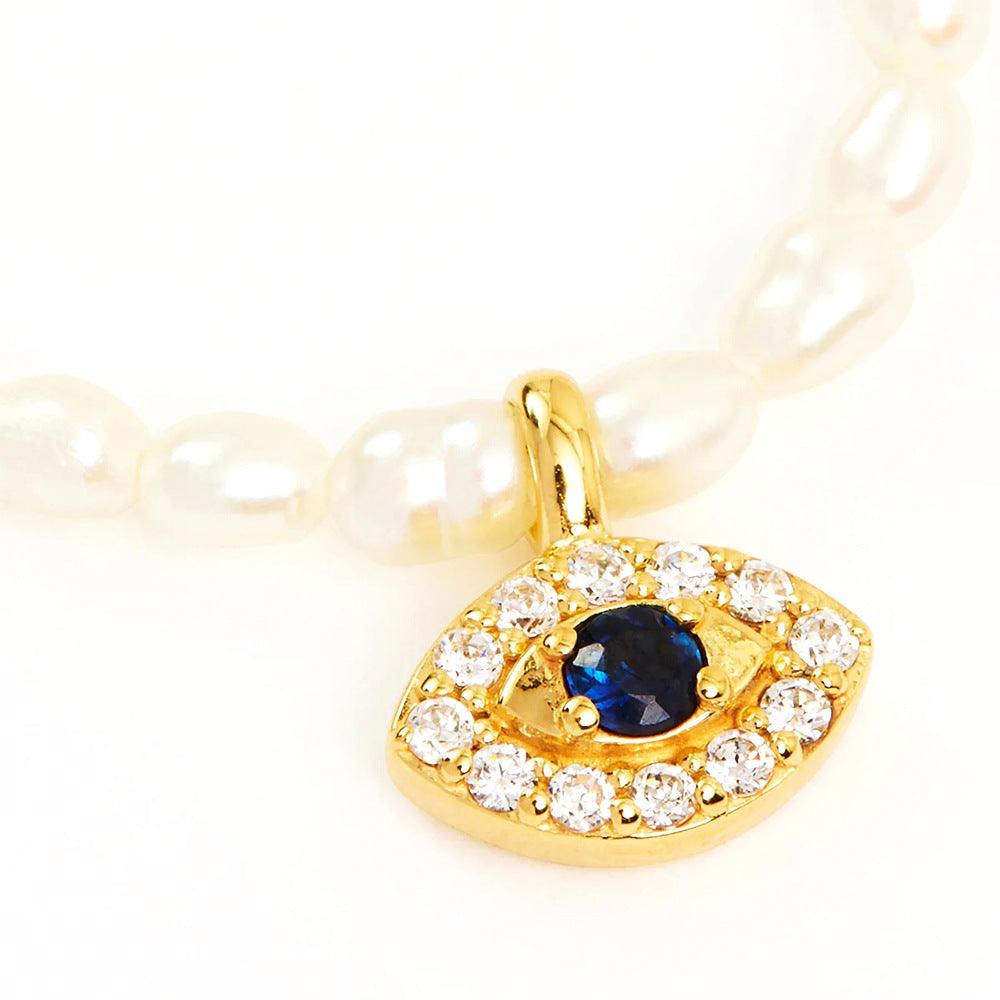 Evil Eye Pearl Necklace