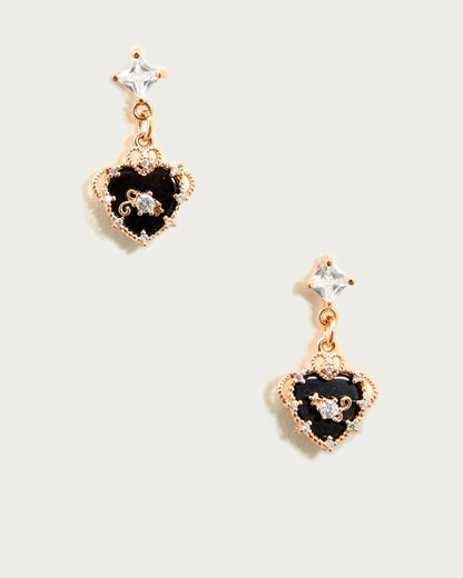 Noir Heart Earrings