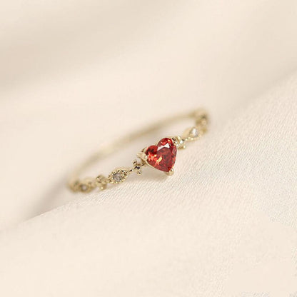 Rose Red Heart Ring